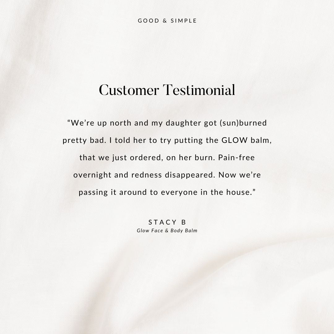 GLOW Balm Testimonial by Stacy B