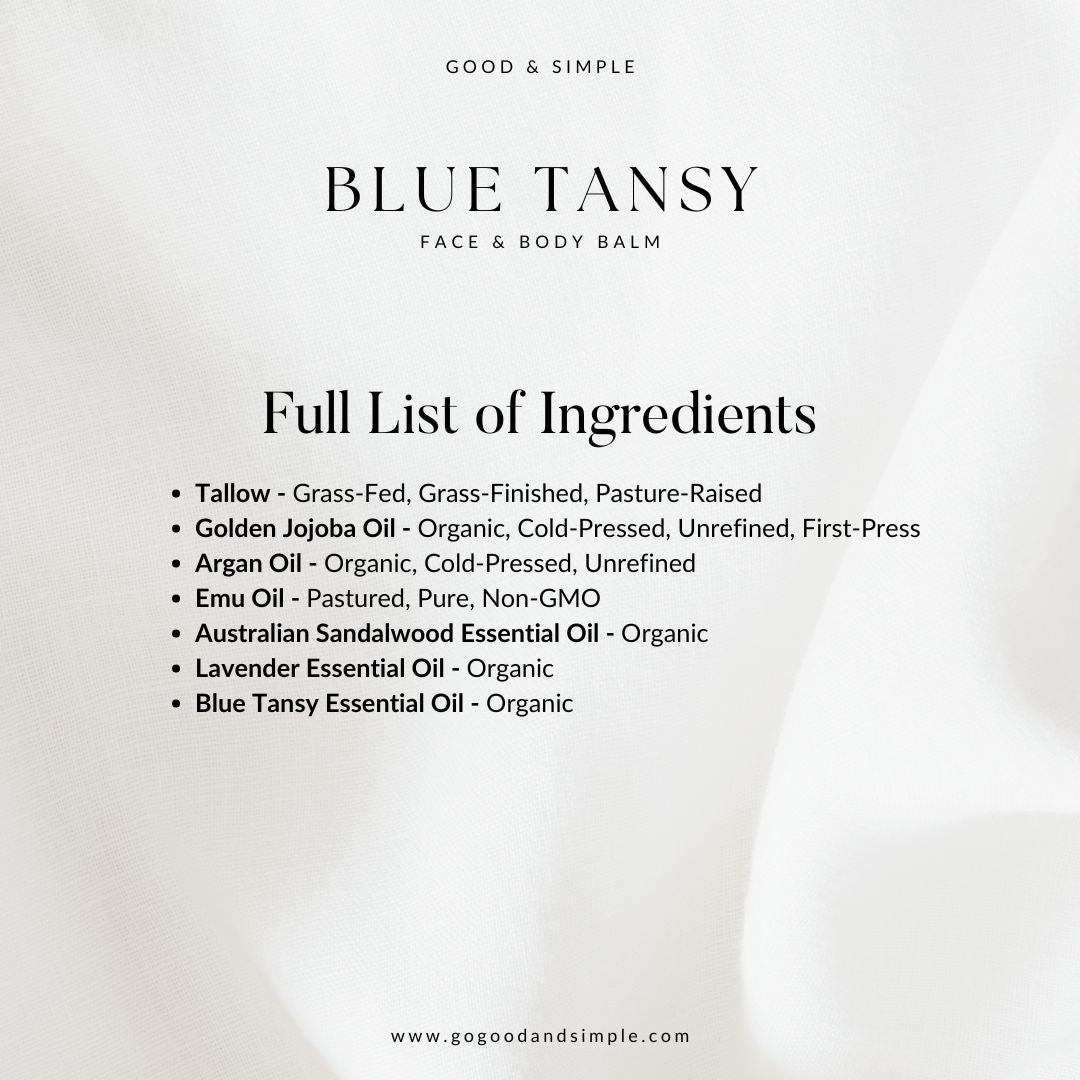 BLUE TANSY Whipped Balm Ingredients